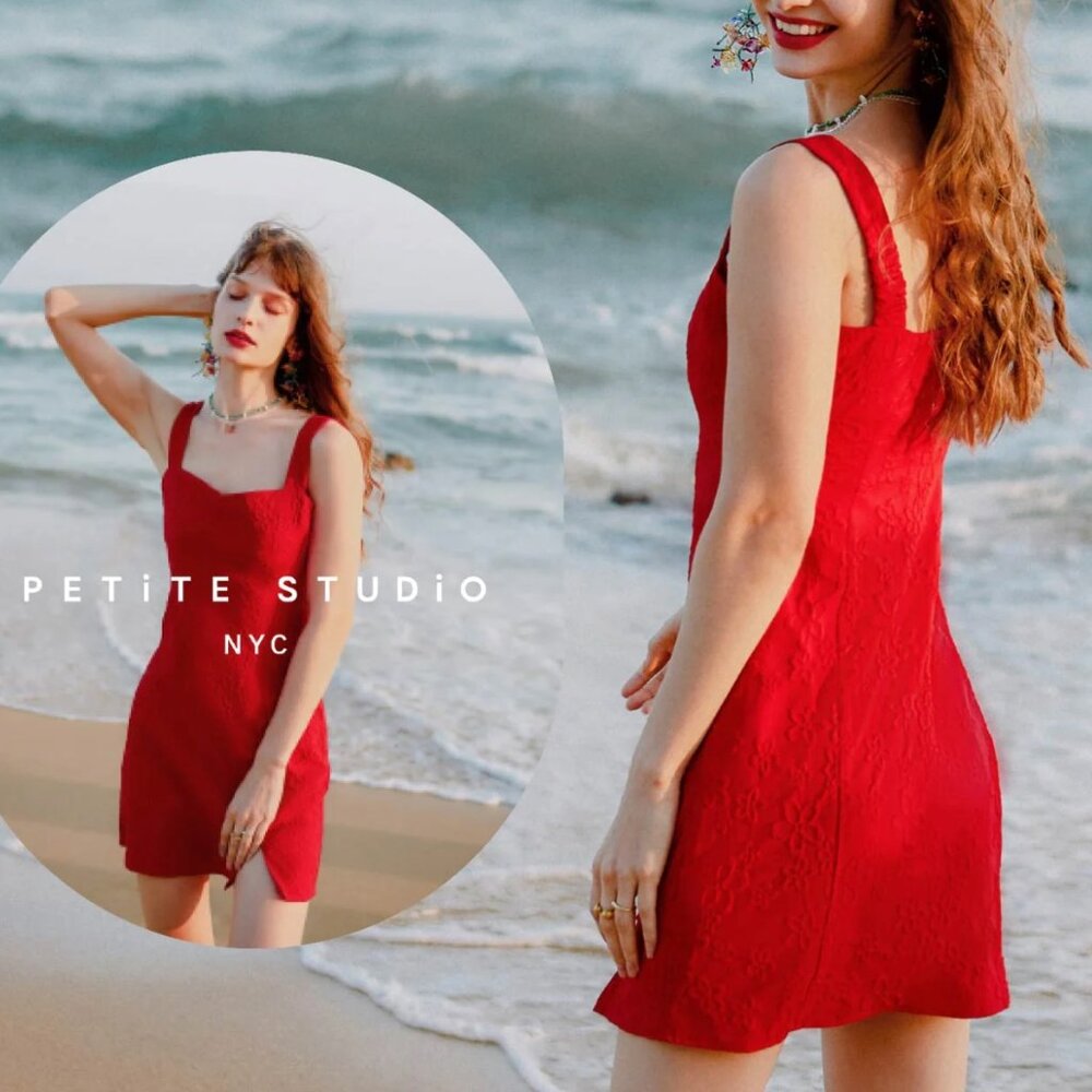 LAST DAY -- Petite Studio NYC Tanya Dress - Rose Red NWT